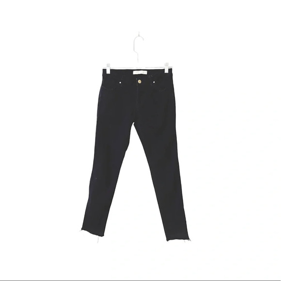 Zara Basic Z1975 Black Low Rise Frayed Ankle Skinny Jeans 4 Women’s - Picture 9 of 9